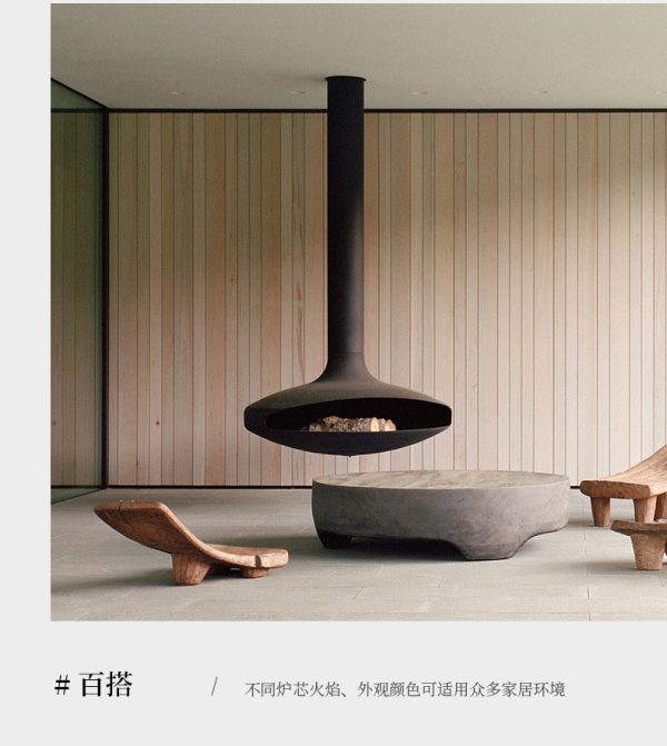 rotatable flying saucer shaped fireplace - Image 4