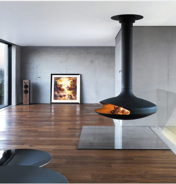 rotatable flying saucer shaped fireplace - Image 3